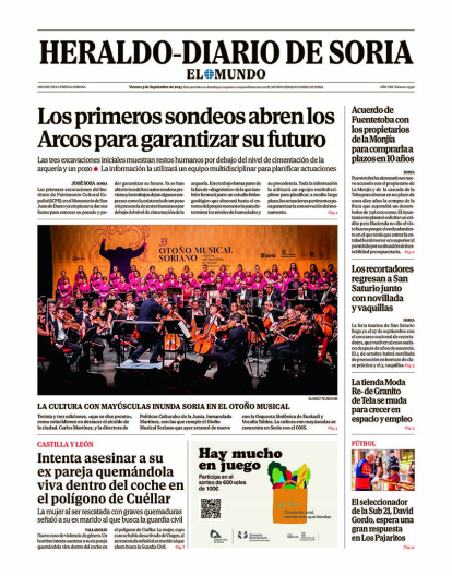Portada de Heraldo-Diario de Soria de 5 de septiembre de 2025