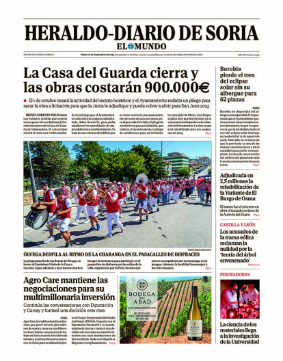 Portada de Heraldo-Diario de Soria de 16 de septiembre de 2025