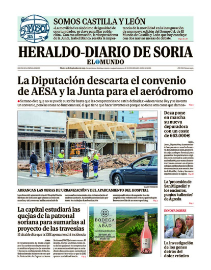 Portada de Heraldo-Diario de Soria de 23 de septiembre de 2025.