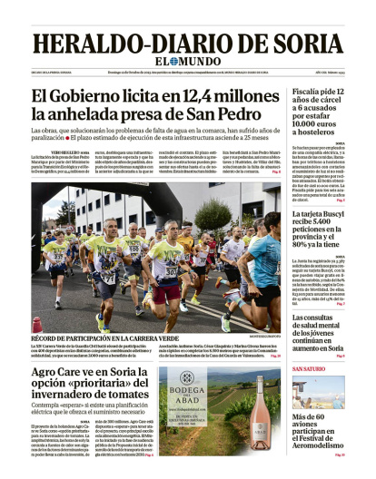Portada de Heraldo-Diario de Soria del 12 de octubre de 2025.