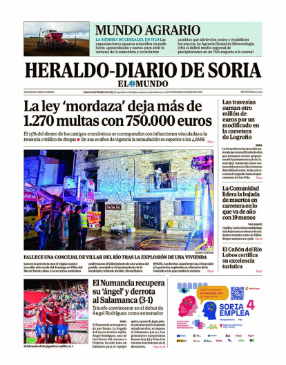 Portada de Heraldo-Diario de Soria del 20 de octubre de 2025