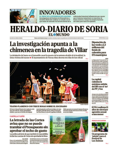 Portada de Heraldo-Diario de Soria del 21 de octubre de 2025