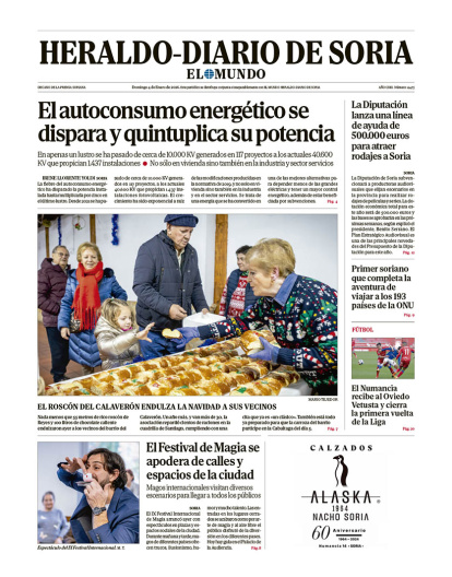Portada de Heraldo-Diario de Soria del 4 de enero de 2026.