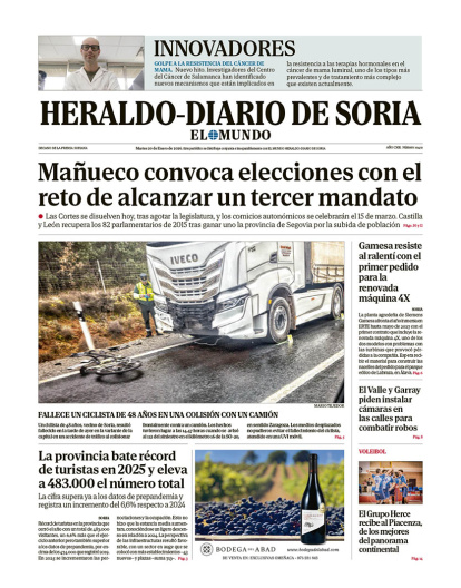 Portada de Heraldo-Diario de Soria del 20 de enero de 2026.