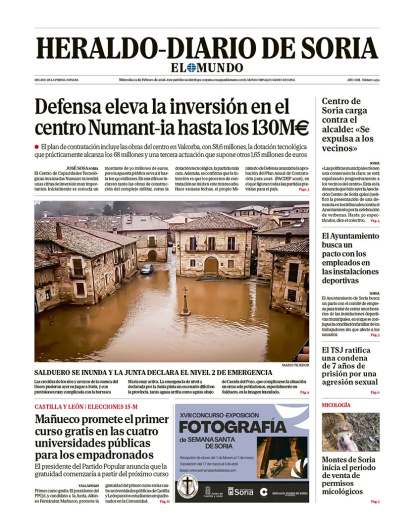 Portada de Heraldo-Diario de Soria del 11 de febrero de 2026.