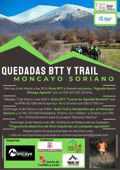 Cartel de las quedadas organizadas por el CC Moncayo.