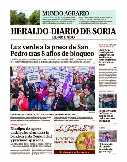Portada de Heraldo-Diario de Soria del 9 de marzo de 2026.