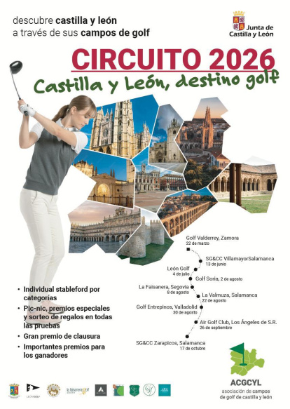 Cartel del Circuito 2026 de Castilla y León de golf.