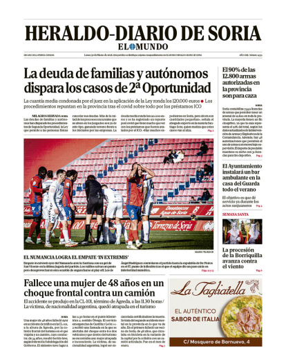 Portada de Heraldo Diario de Soria del 30 de marzo de 2026