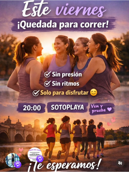 Cartel de la quedada para este viernes.