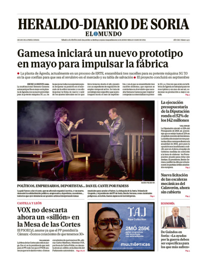 Portada de Heraldo-Diario de Soria del 11 de abril de 2026.