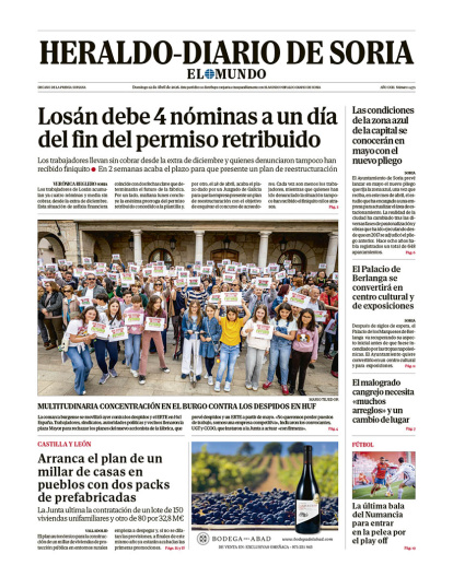 Portada de Heraldo-Diario de Soria del 12 de abril de 2026.