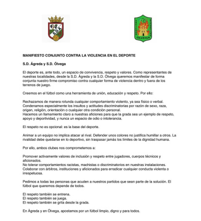 Comunicado firmado entre las dos entidades deportivas del Moncayo.