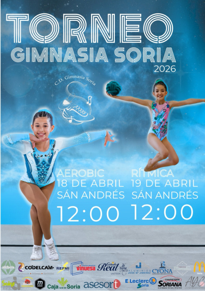 Cartel de los torneos de gimnasia de este fin de semana del C.D. Gimnasia Soria.