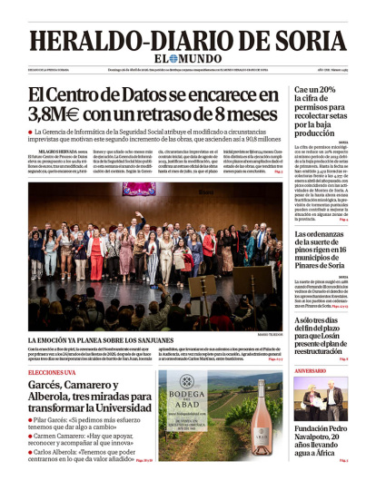 Portada de Heraldo Diario de Soria del 26 de abril de 2026.