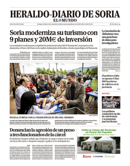 Portada de Heraldo-Diario de Soria del 10  de mayo de 2026