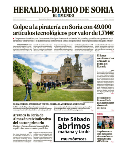 Portada de Heraldo-Diario de Soria del 16 de mayo de 2026.