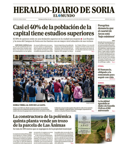 Portada de Heraldo-Diario de Soria del 17 de mayo de 2026.