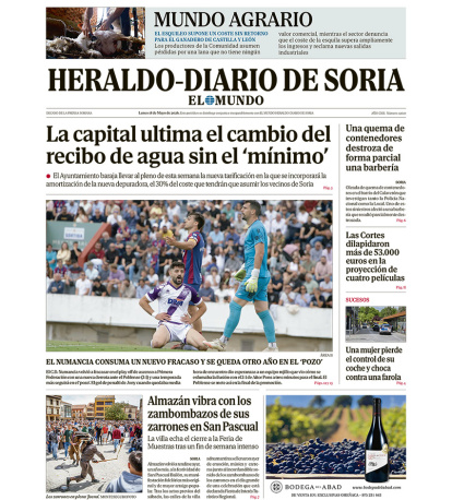 Portada de Heraldo-Diario de Soria del 18 de mayo de 2026