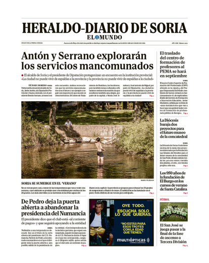 Portada de Heraldo-Diario de Soria del 21 de mayo de 2026.