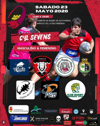 Cartel de la cita de rugby que se celebra en Arroyo de la Encomienda.