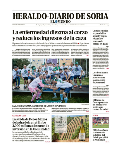 Portada de Heraldo-Diario de Soria del 24 de mayo de 2026.