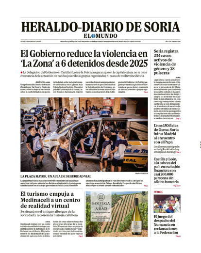 Portada de Heraldo-Diario de Soria del 27 de mayo de 2026.
