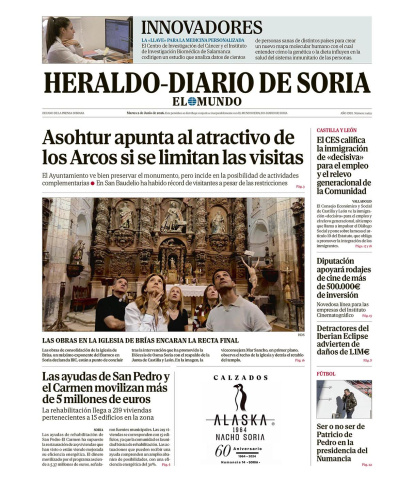 Portada de Heraldo-Diario de Soria del 2 de junio de 2026.