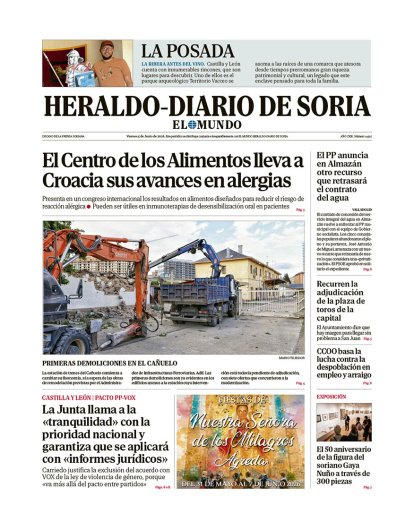 Portada de Heraldo-Diario de Soria del 5 de junio de 2026.