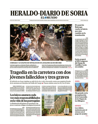 Portada de Heraldo-Diario de Soria del 7 de junio de 2026.