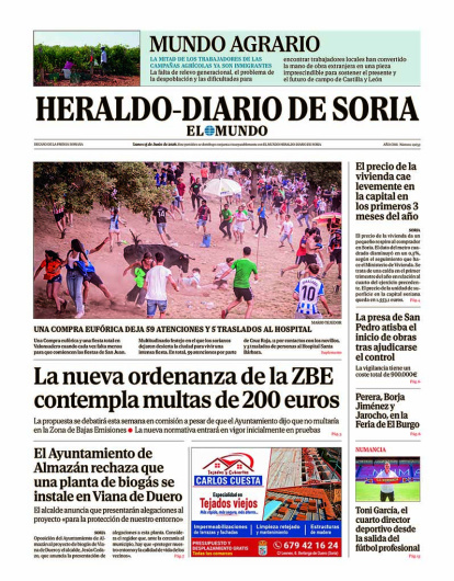 Portada de Heraldo-Diario de Soria del 15 de junio de 2026.