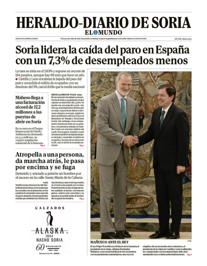 Portada de Heraldo-Diario de Soria del 3 de julio de 2026