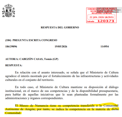 Reproducción de la contestación del Gobierno publicada en el Boletín del Congreso.