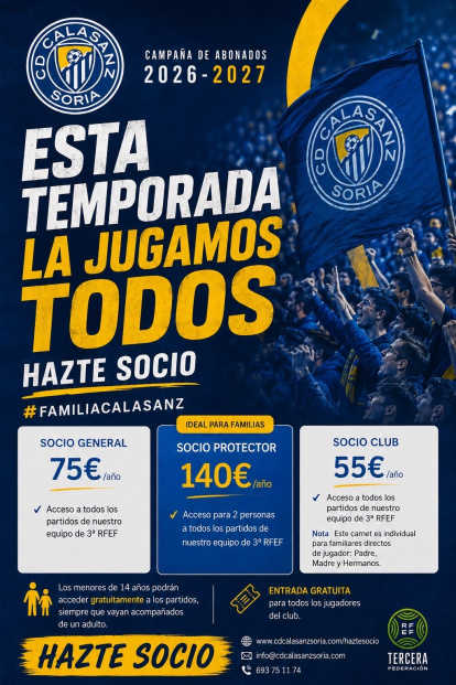 Cartel de la campaña de abonados del C.D. Calasanz.