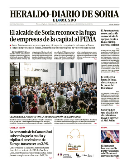 Portada de Heraldo-Diario de Soria de 1 de septiembre de 2026