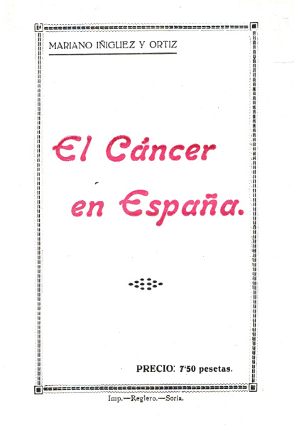 Imagen de la edición de 1926 de 'El Cáncer en España'.