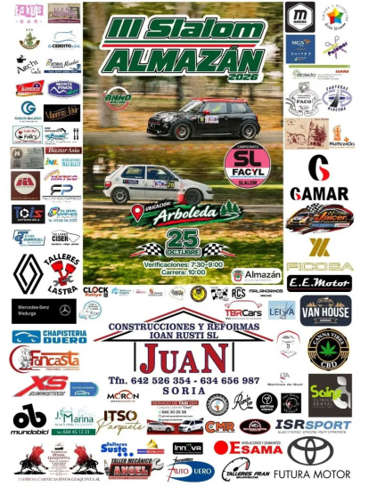 Cartel del Slalom de Almazán de este domingo.