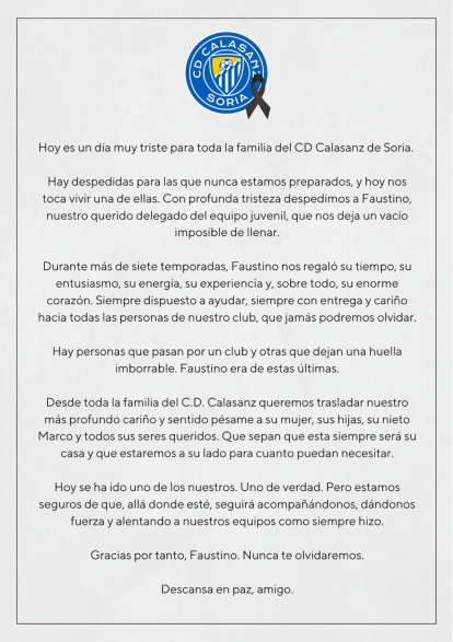 Comunicado del club soriano.