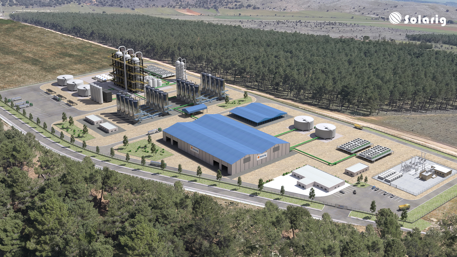 Infographic recreating the future Solarig plant at PEMA.  HDS